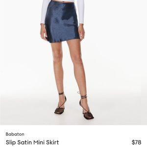 Aritzia babaton navy slip skirt